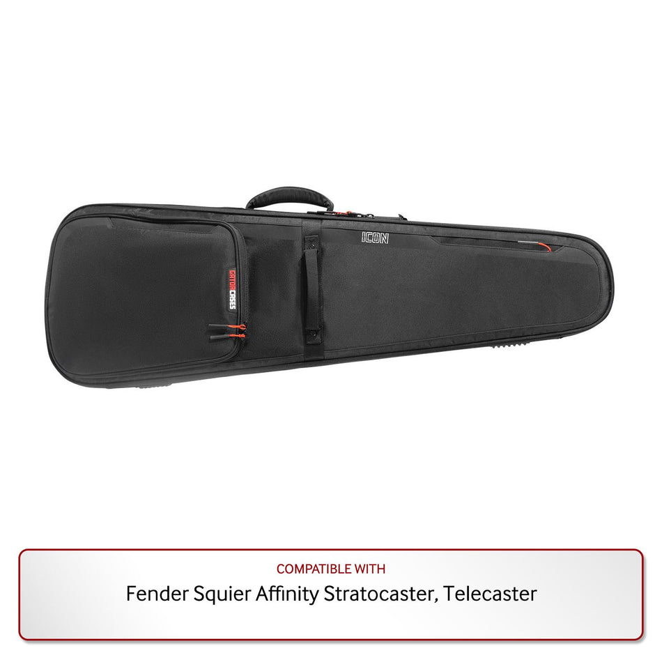 Gator Premium Gig Bag in Black for Fender Squier Affinity Stratocaster, Telecaster