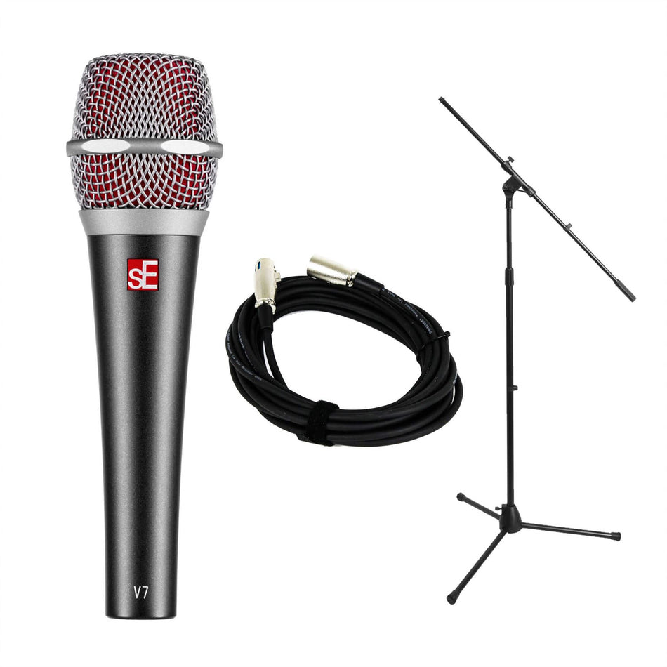 sE Electronics V7 Microphone Bundle with Mic Stand & 20-foot XLR Cable