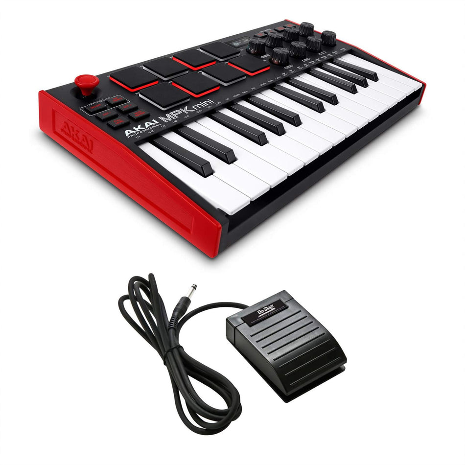 Akai MPK Mini MK3 Keyboard Bundle with Sustain Pedal