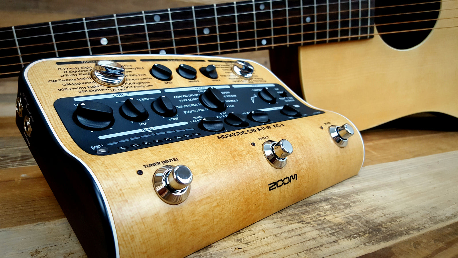 New Acoustic Guitar Pedal - ZoomAC-3 - Sound Samples Within