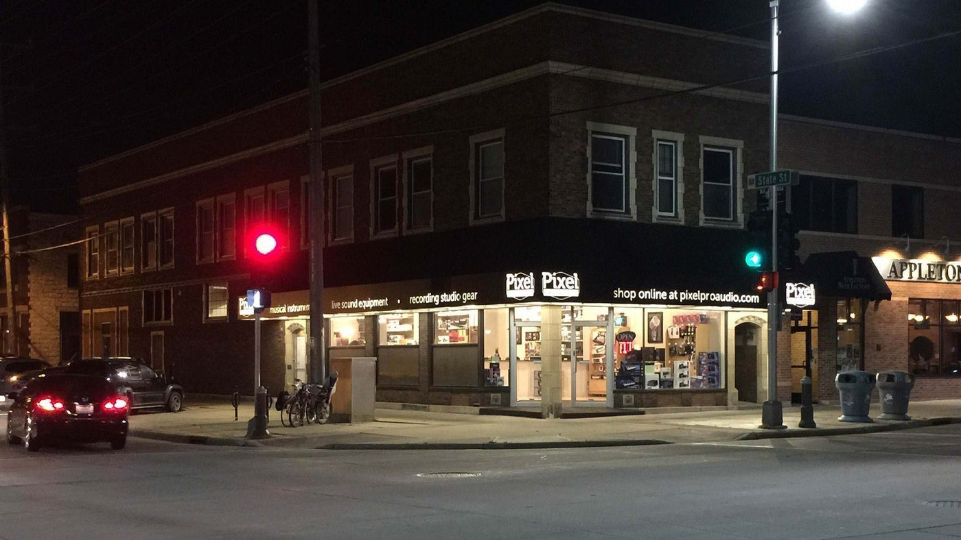 Pixel Pro Audio at Night - All Lit Up -