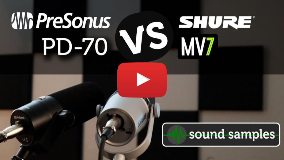 Broadcast Mic Shootout - PreSonus PD-70 vs Shure MV7 - Sound Samples