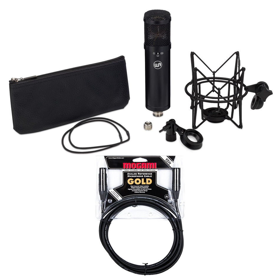 Warm Audio WA-47Jr Black Microphone Bundle with Mogami Gold Studio XLR Cable