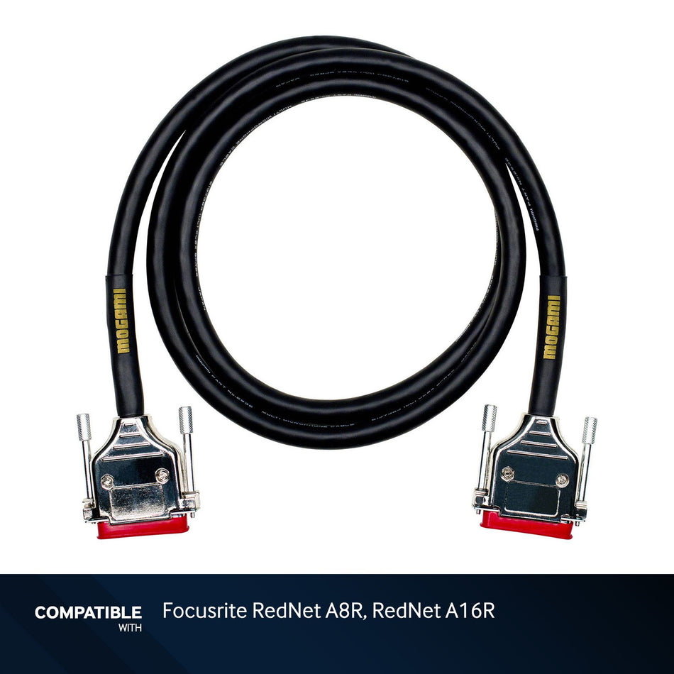 Mogami 5-foot DB-25 to DB-25 8-Channel Analog Snake for Focusrite RedNet A8R and RedNet A16R