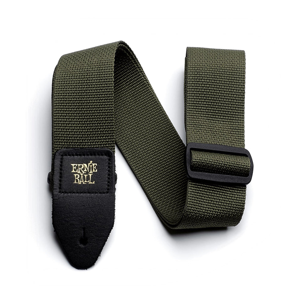 Ernie Ball P04048 Olive Green Polypro Guitar Strap/Bass Strap