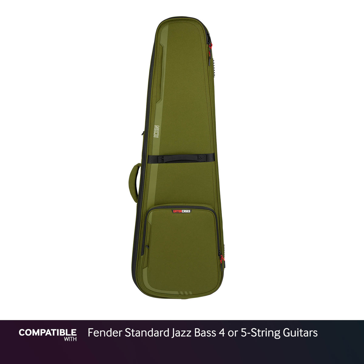 Gator Green ICON Case for Fender Standard Jazz Bass 4 or 5-String Guitars
