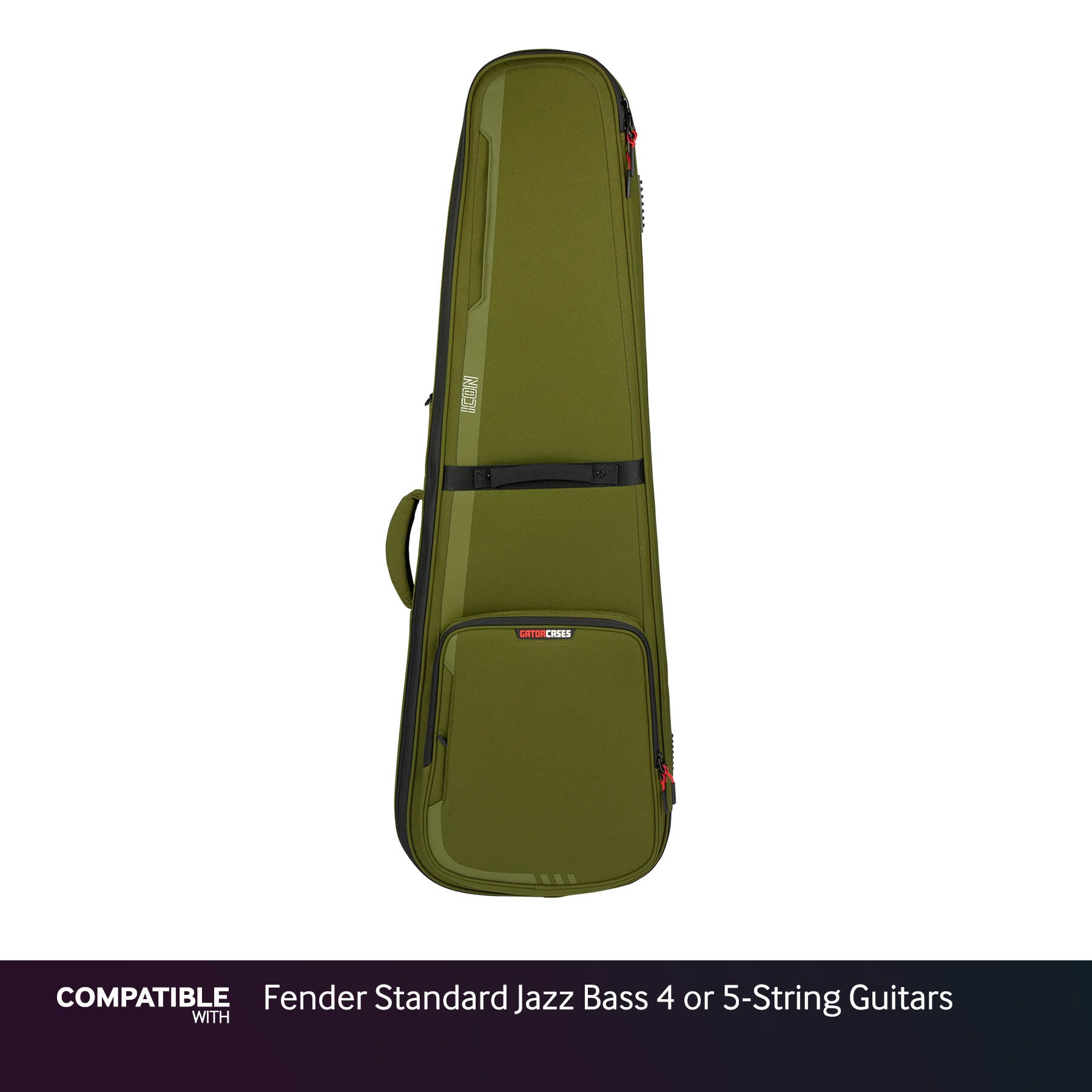 Gator Green ICON Case for Fender Standard Jazz Bass 4 or 5-String Guitars