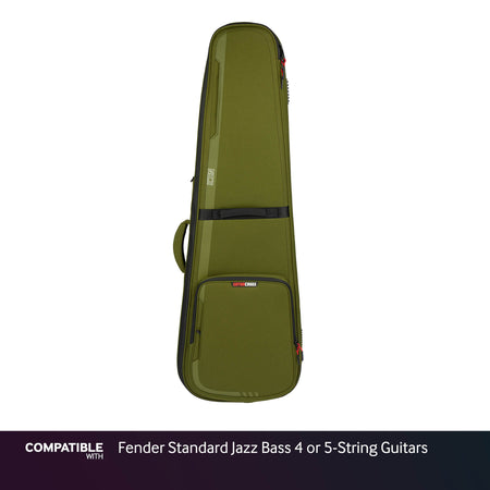 Gator Green ICON Case for Fender Standard Jazz Bass 4 or 5-String Guitars