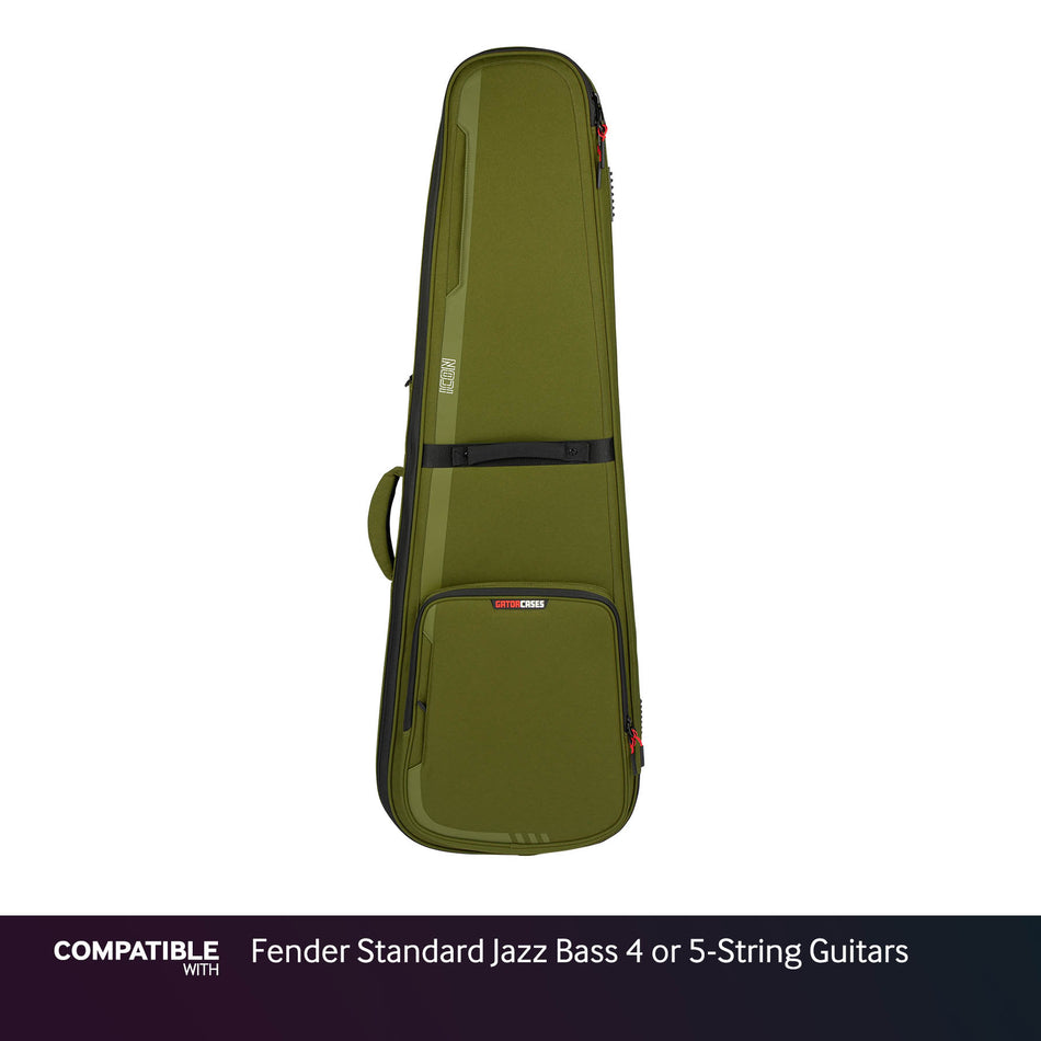 Gator Green ICON Case for Fender Standard Jazz Bass 4 or 5-String Guitars