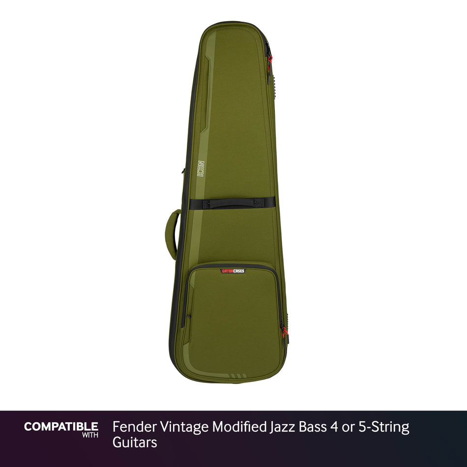 Gator Green ICON Case for Fender Vintage Modified Jazz Bass 4 or 5-String Guitars