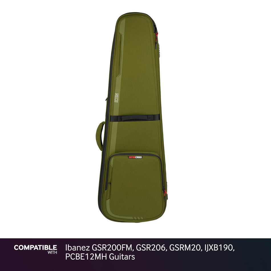 Gator Green ICON Case for Ibanez GSR200FM, GSR206, GSRM20, IJXB190, PCBE12MH Guitars