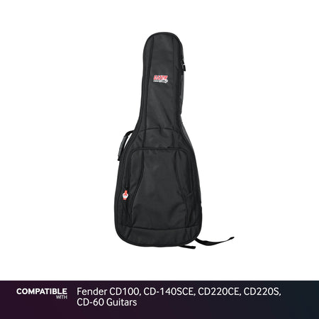Gator Padded Gig Bag for Fender CD100, CD-140SCE, CD220CE, CD220S, CD-60 Guitars