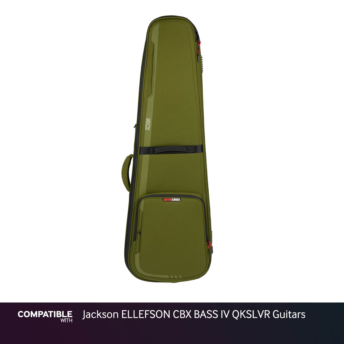 Gator Green ICON Case for Jackson ELLEFSON CBX BASS IV QKSLVR Guitars