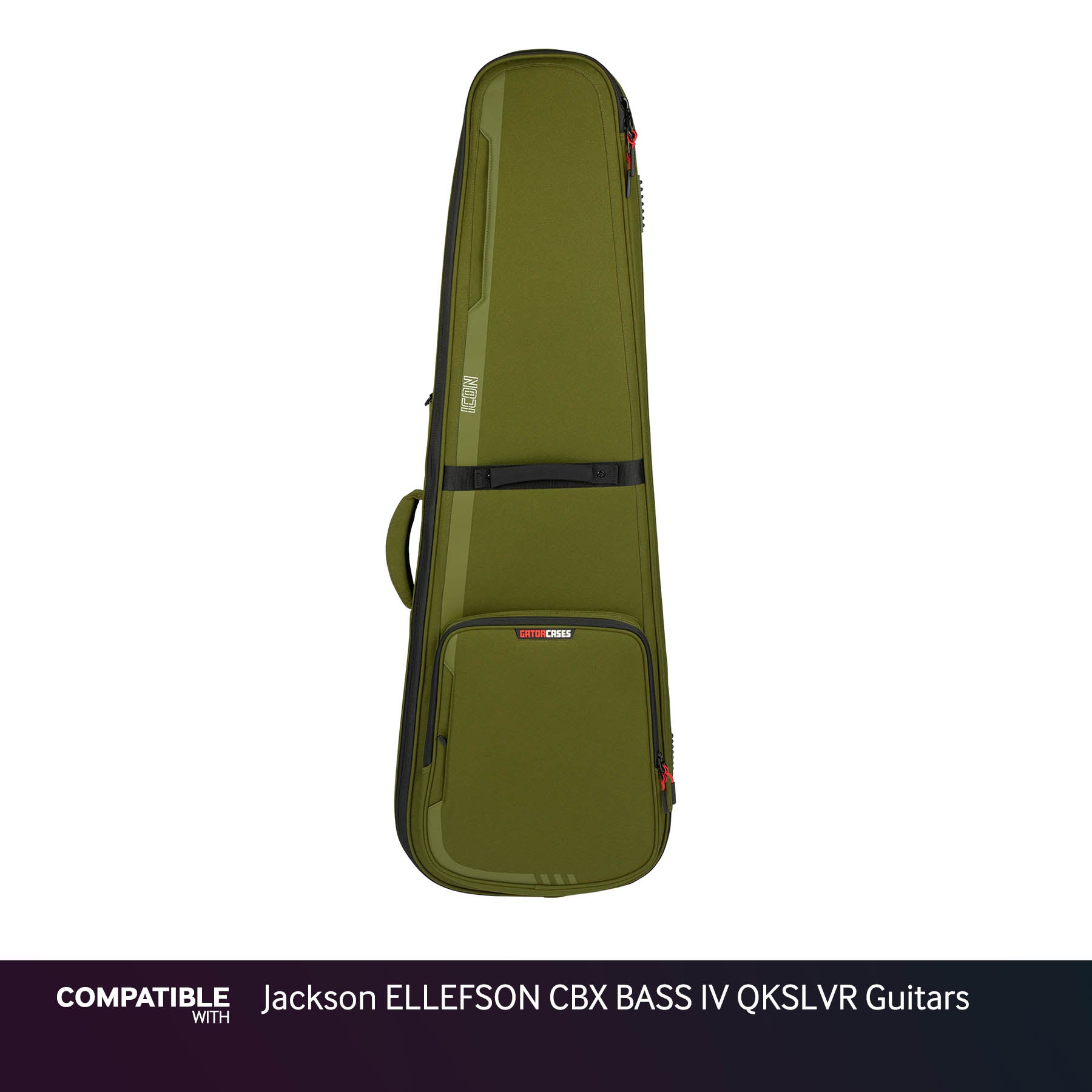 Gator Green ICON Case for Jackson ELLEFSON CBX BASS IV QKSLVR Guitars