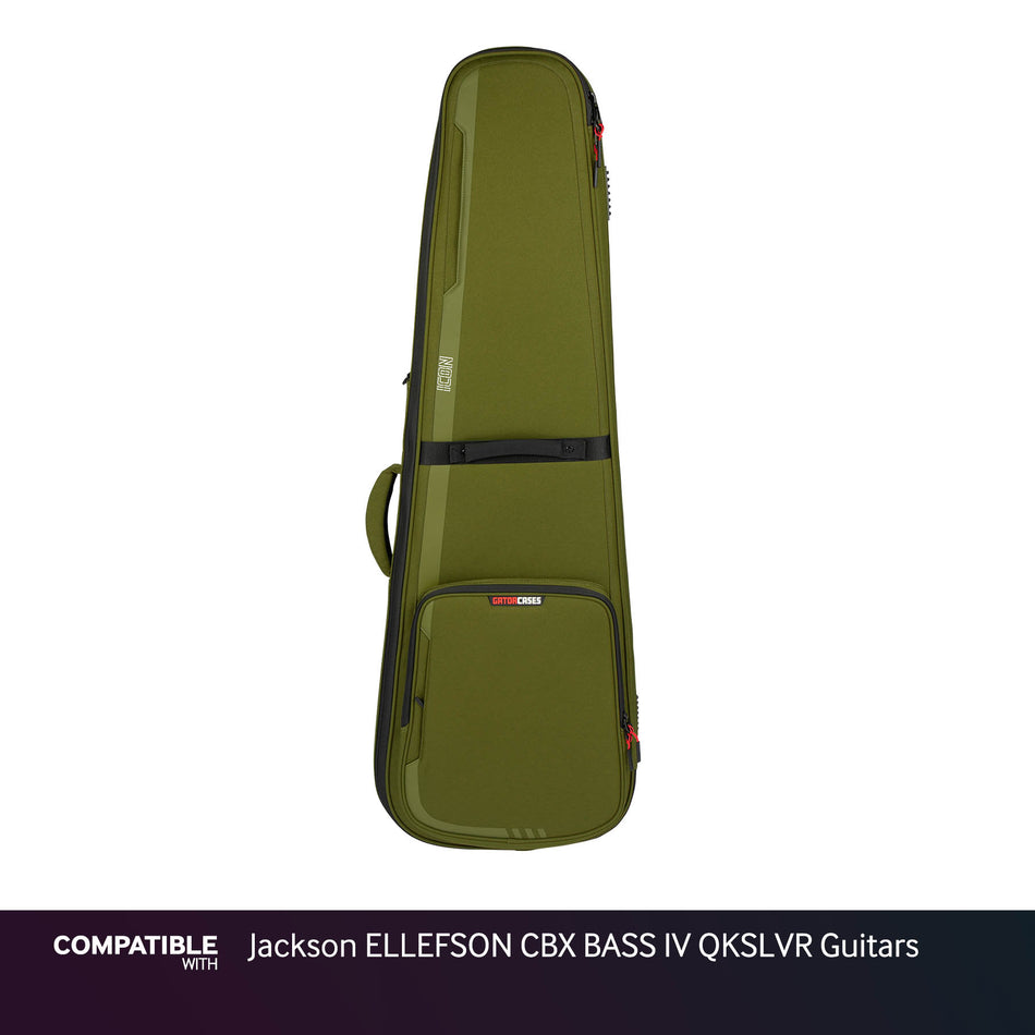 Gator Green ICON Case for Jackson ELLEFSON CBX BASS IV QKSLVR Guitars