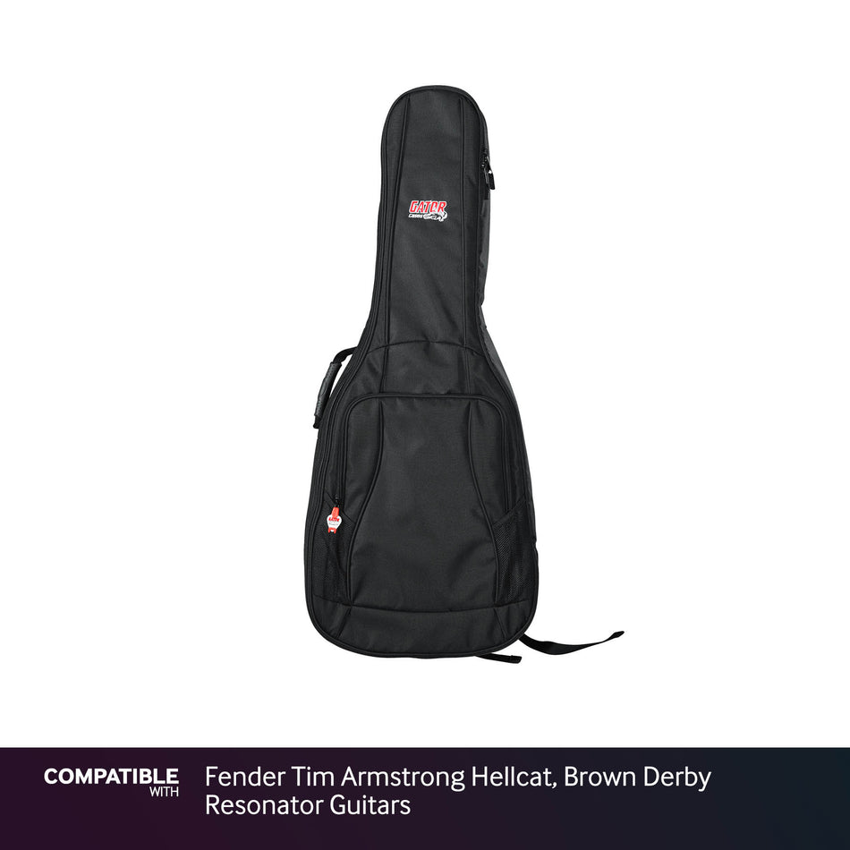 Gator Padded Gig Bag for Fender Tim Armstrong Hellcat, Brown Derby Resonator Guitars