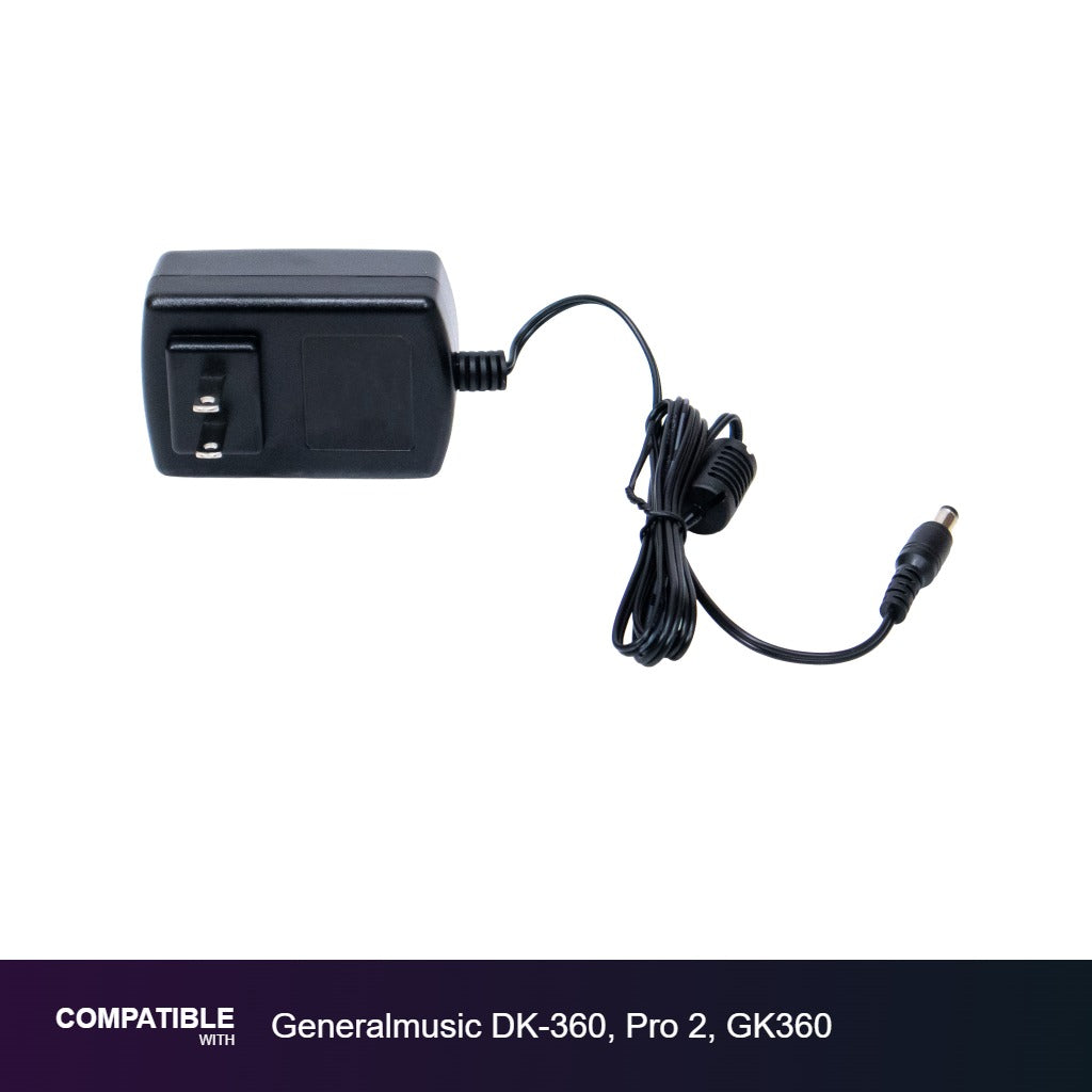Power Supply Adapter for Generalmusic DK-360, Pro 2, GK360