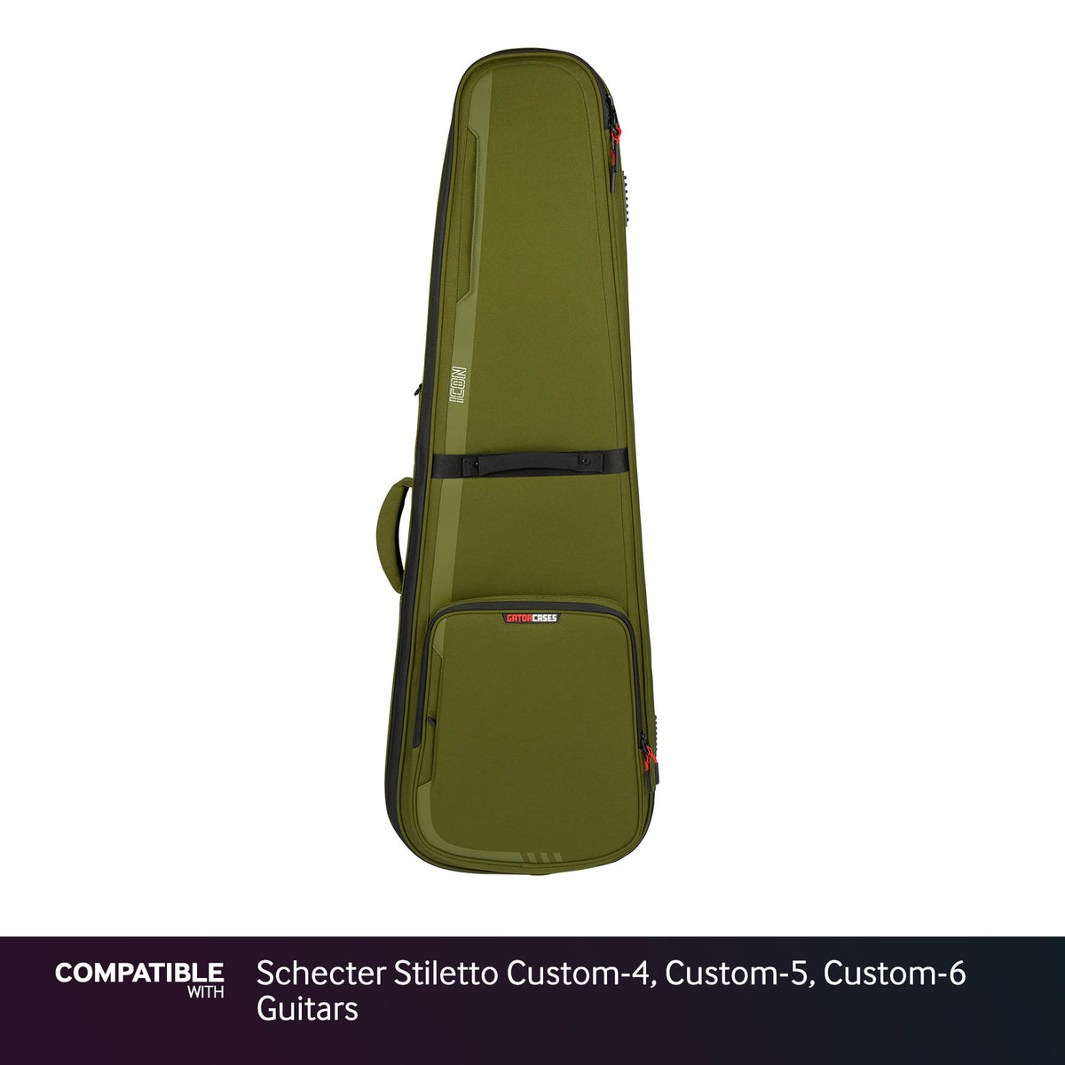 Gator Green ICON Case for Schecter Stiletto Custom-4, Custom-5, Custom-6 Guitars