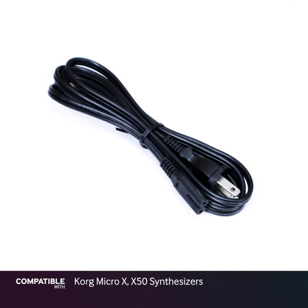 Figure-8 AC Power Cable for Korg Micro X, X50 Synthesizers