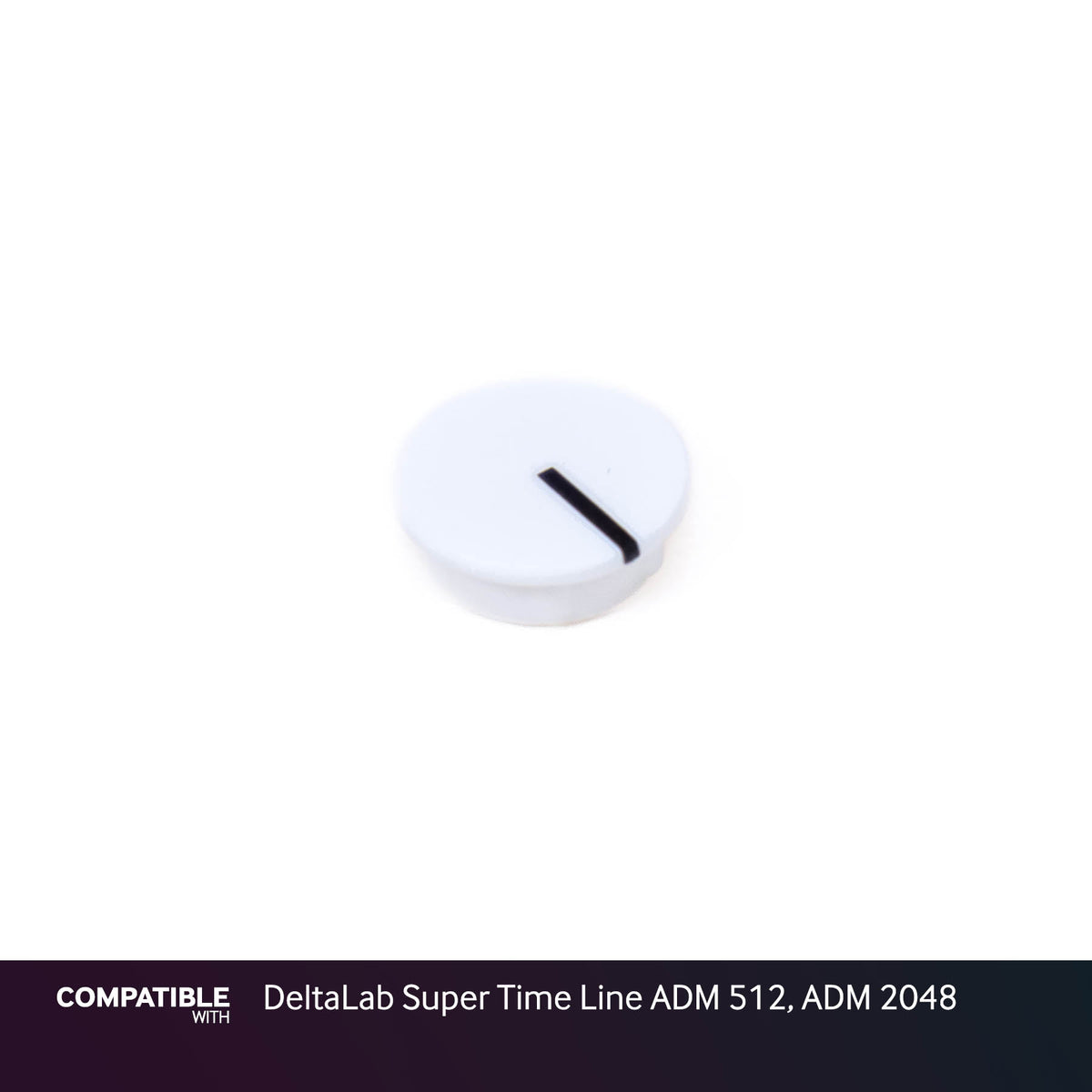 White Knob Cap with Line for DeltaLab Super Time Line ADM 512, ADM 2048