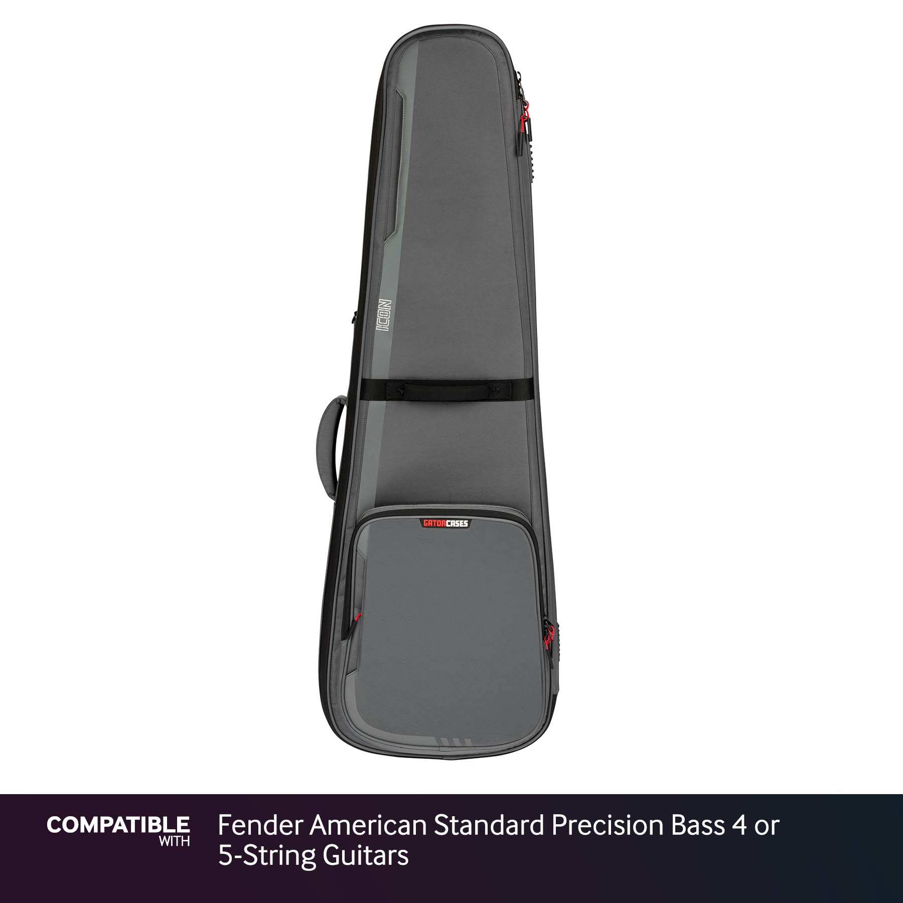 Gator Gray ICON Case for Fender American Standard Precision Bass 4 or 5-String Guitars