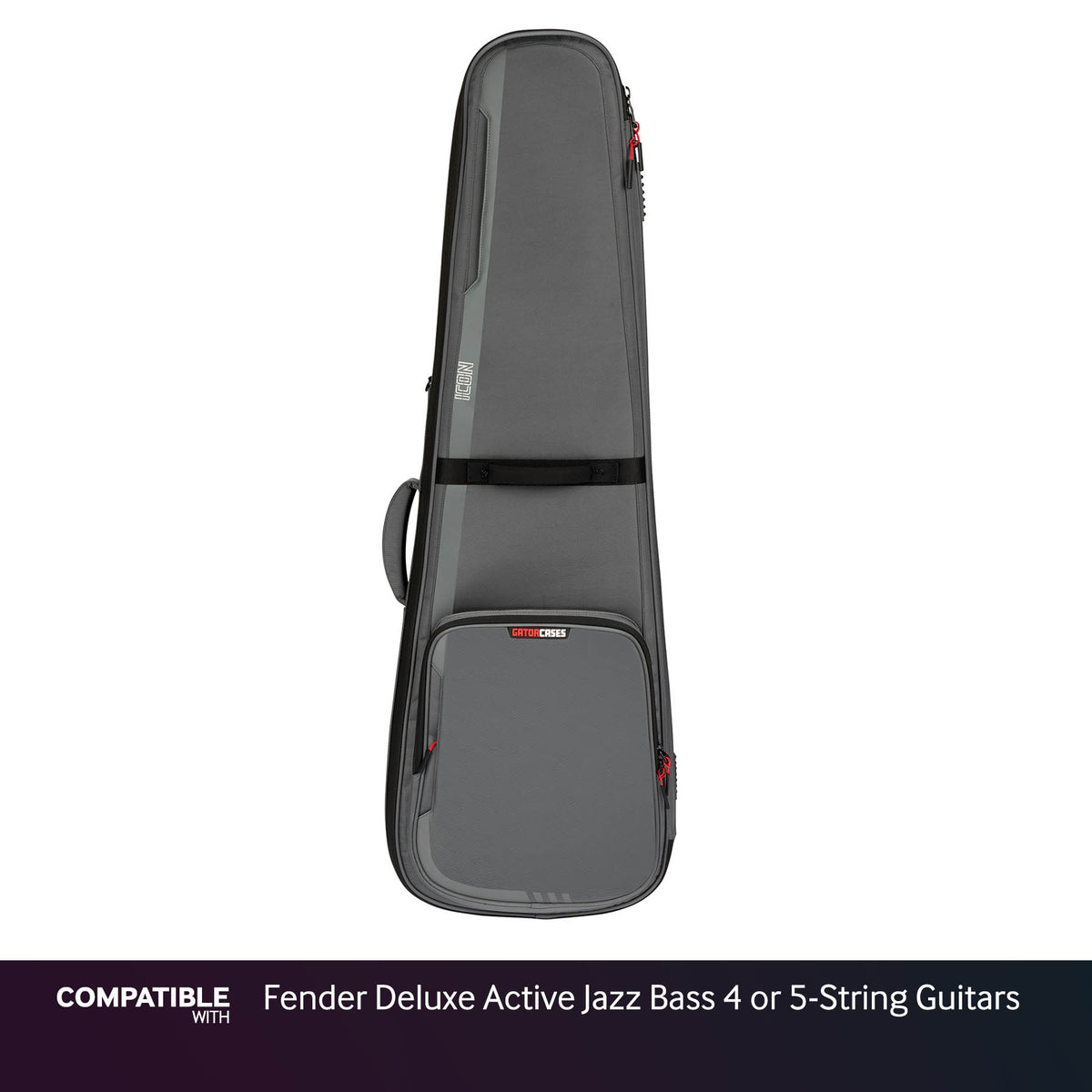 Gator Gray ICON Case for Fender Deluxe Active Jazz Bass 4 or 5-String Guitars
