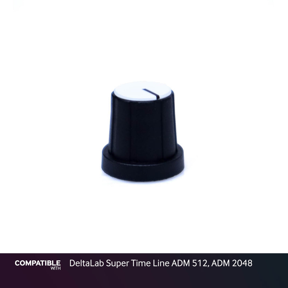Black Knob with White Cap for DeltaLab Super Time Line ADM 512, ADM 2048