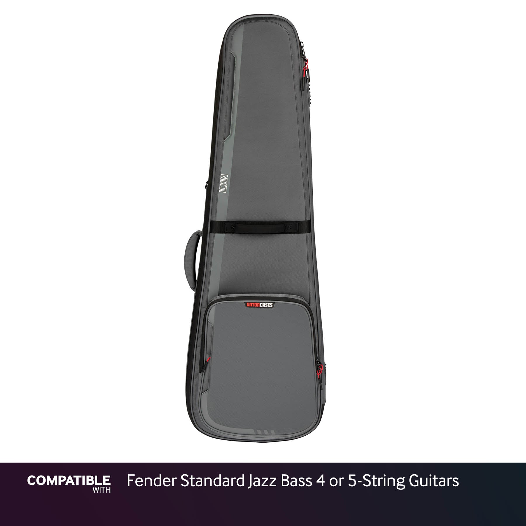 Gator Gray ICON Case for Fender Standard Jazz Bass 4 or 5-String Guitars