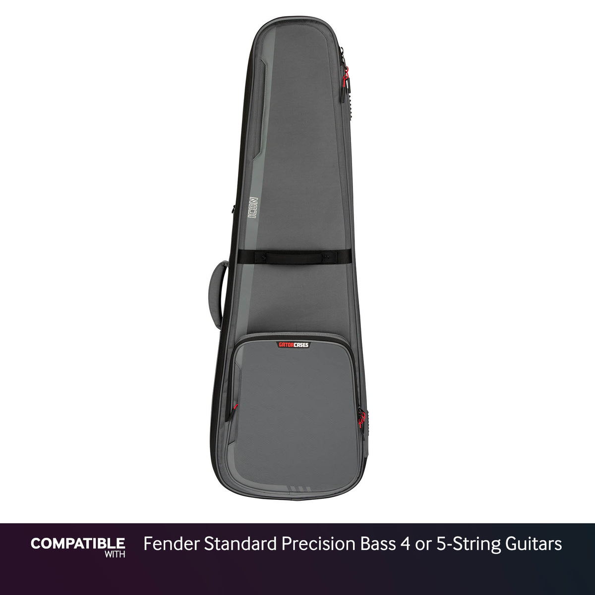 Gator Gray ICON Case for Fender Standard Precision Bass 4 or 5-String Guitars
