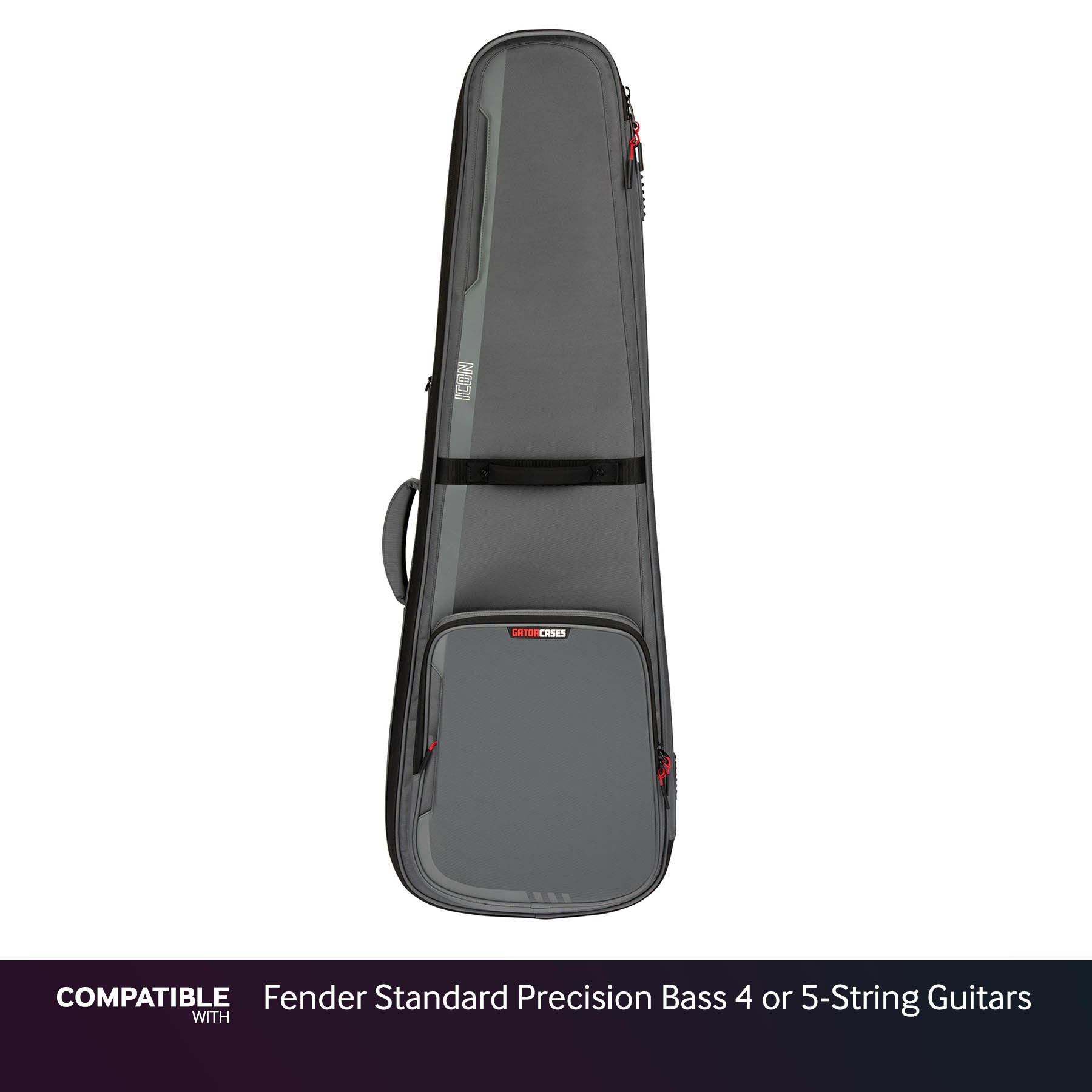 Gator Gray ICON Case for Fender Standard Precision Bass 4 or 5-String Guitars