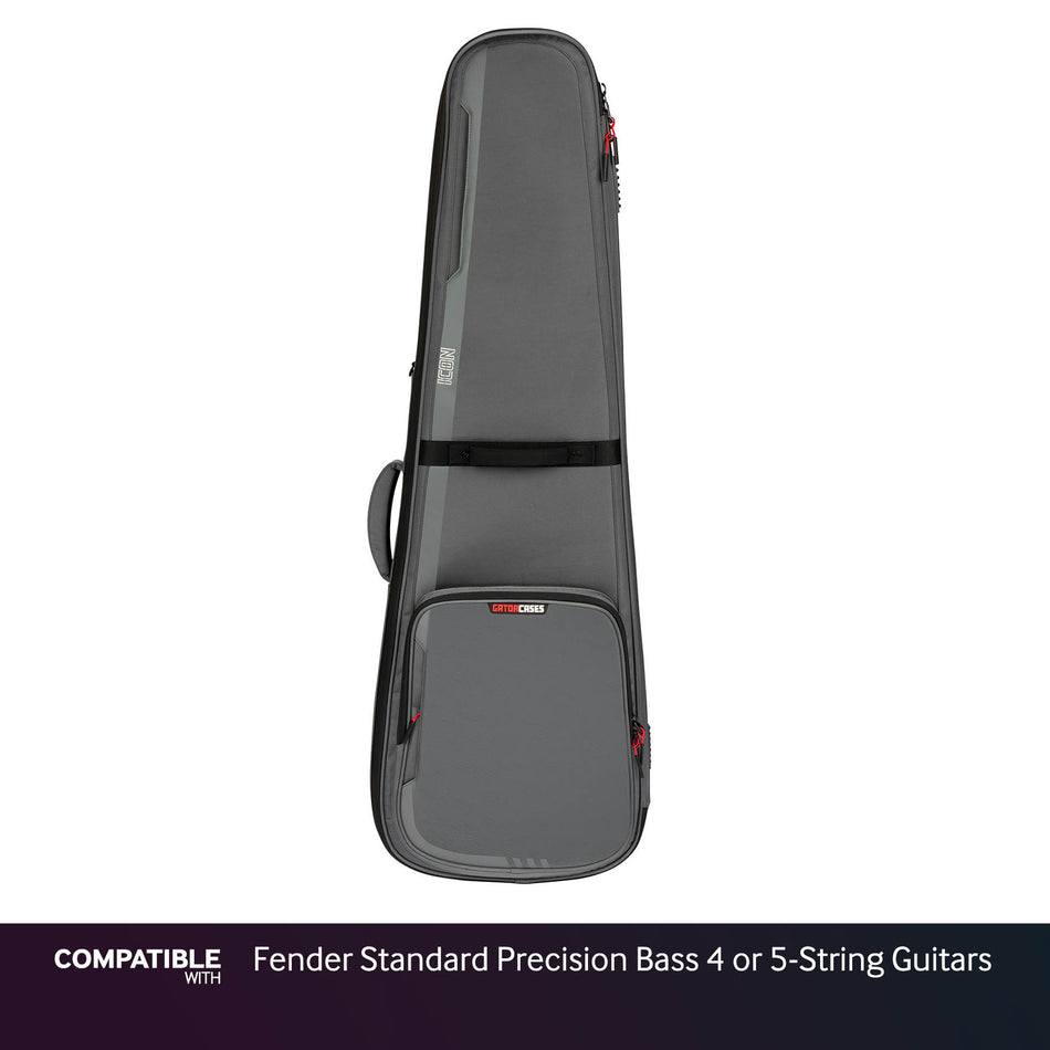 Gator Gray ICON Case for Fender Standard Precision Bass 4 or 5-String Guitars