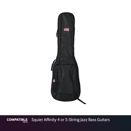 Gator Padded Gig Bag for Squier Affinity 4 or 5-String Jazz Bass Guitars