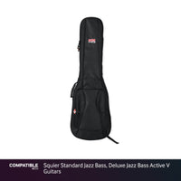 Gator Padded Gig Bag for Squier Standard Jazz Bass, Deluxe Jazz Bass Active V Guitars
