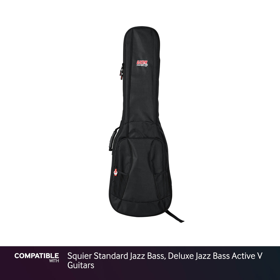 Gator Padded Gig Bag for Squier Standard Jazz Bass, Deluxe Jazz Bass Active V Guitars