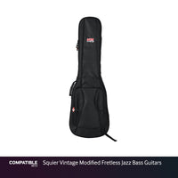 Gator Padded Gig Bag for Squier Vintage Modified Fretless Jazz Bass Guitars