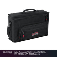 Gator Dual Wireless Case for Audio-Technica ATW-R2100a, ATW-R250, ATW-R3100b, ATW-R800 Systems