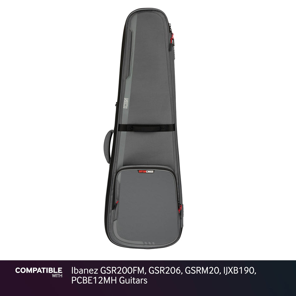 Gator Gray ICON Case for Ibanez GSR200FM, GSR206, GSRM20, IJXB190, PCBE12MH Guitars