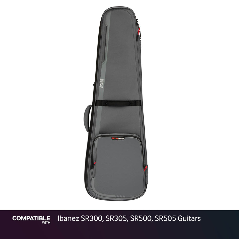 Gator Gray ICON Case for Ibanez SR300, SR305, SR500, SR505 Guitars