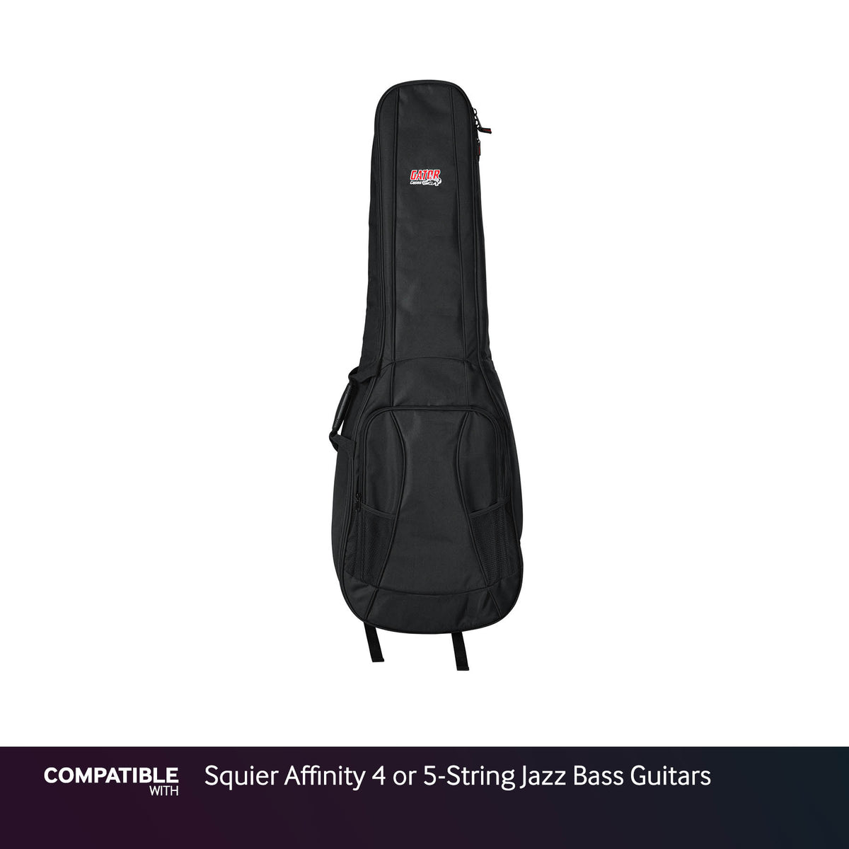 Gator Dual Compartment Gig Bag for Squier Affinity 4 or 5-String Jazz Bass Guitars
