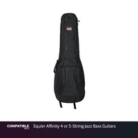 Gator Dual Compartment Gig Bag for Squier Affinity 4 or 5-String Jazz Bass Guitars
