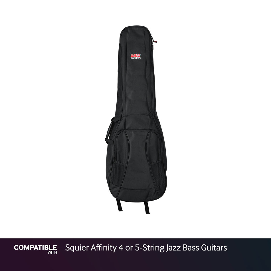 Gator Dual Compartment Gig Bag for Squier Affinity 4 or 5-String Jazz Bass Guitars