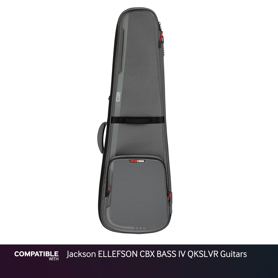 Gator Gray ICON Case for Jackson ELLEFSON CBX BASS IV QKSLVR Guitars