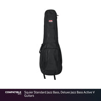 Gator Dual Compartment Gig Bag for Squier Standard Jazz Bass, Deluxe Jazz Bass Active V Guitars