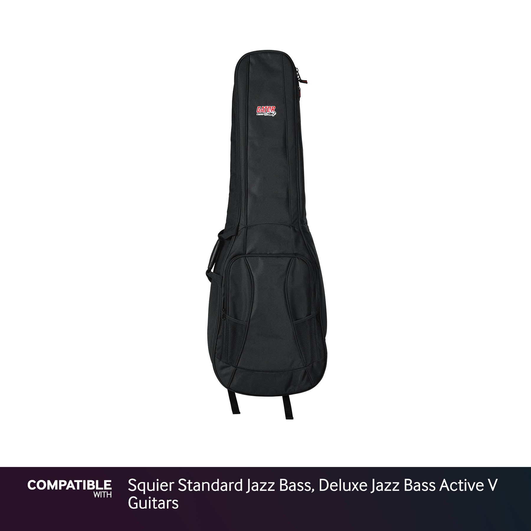 Gator Dual Compartment Gig Bag for Squier Standard Jazz Bass, Deluxe Jazz Bass Active V Guitars