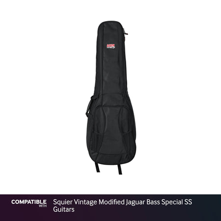 Gator Dual Compartment Gig Bag for Squier Vintage Modified Jaguar Bass Special SS Guitars