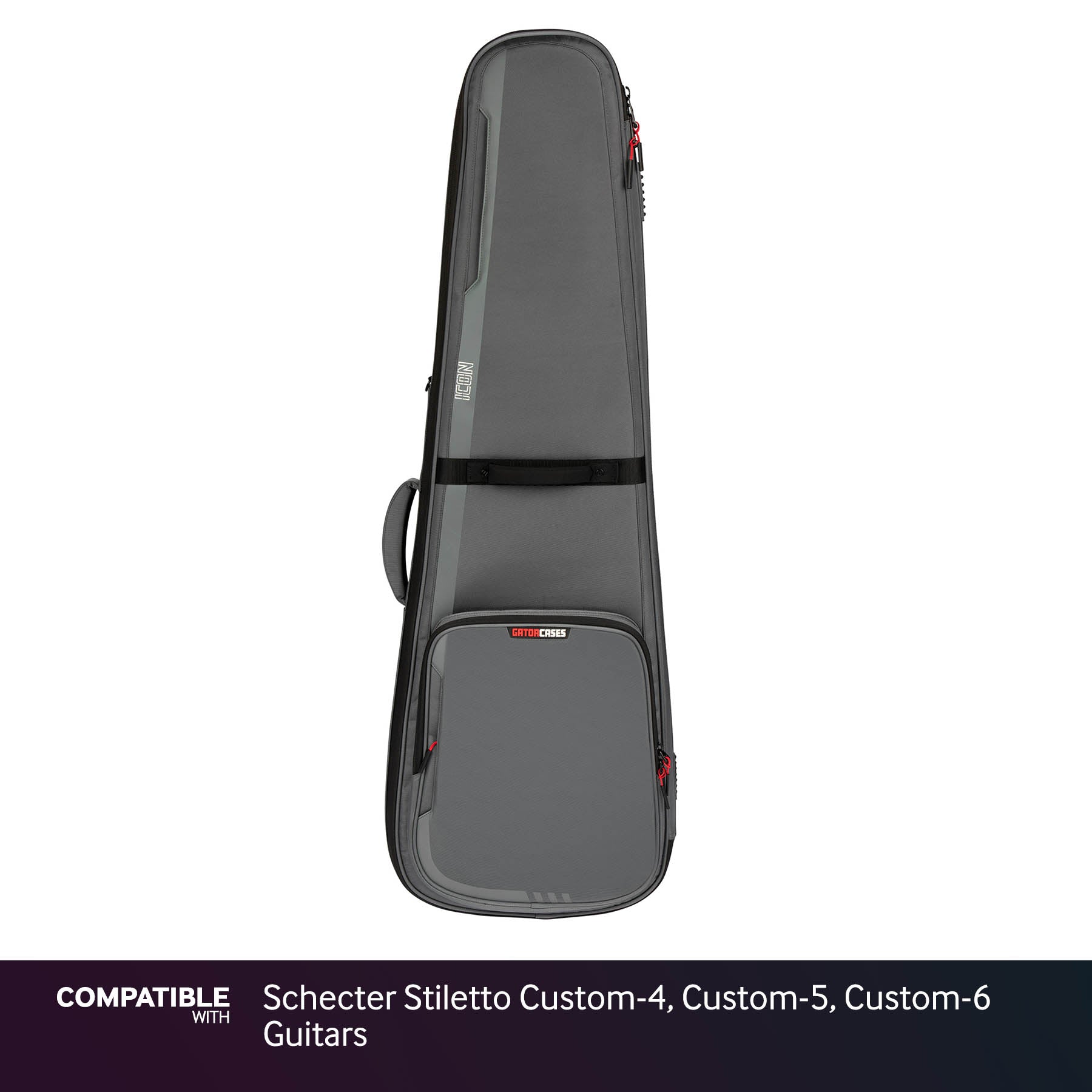 Gator Gray ICON Case for Schecter Stiletto Custom-4, Custom-5, Custom-6 Guitars