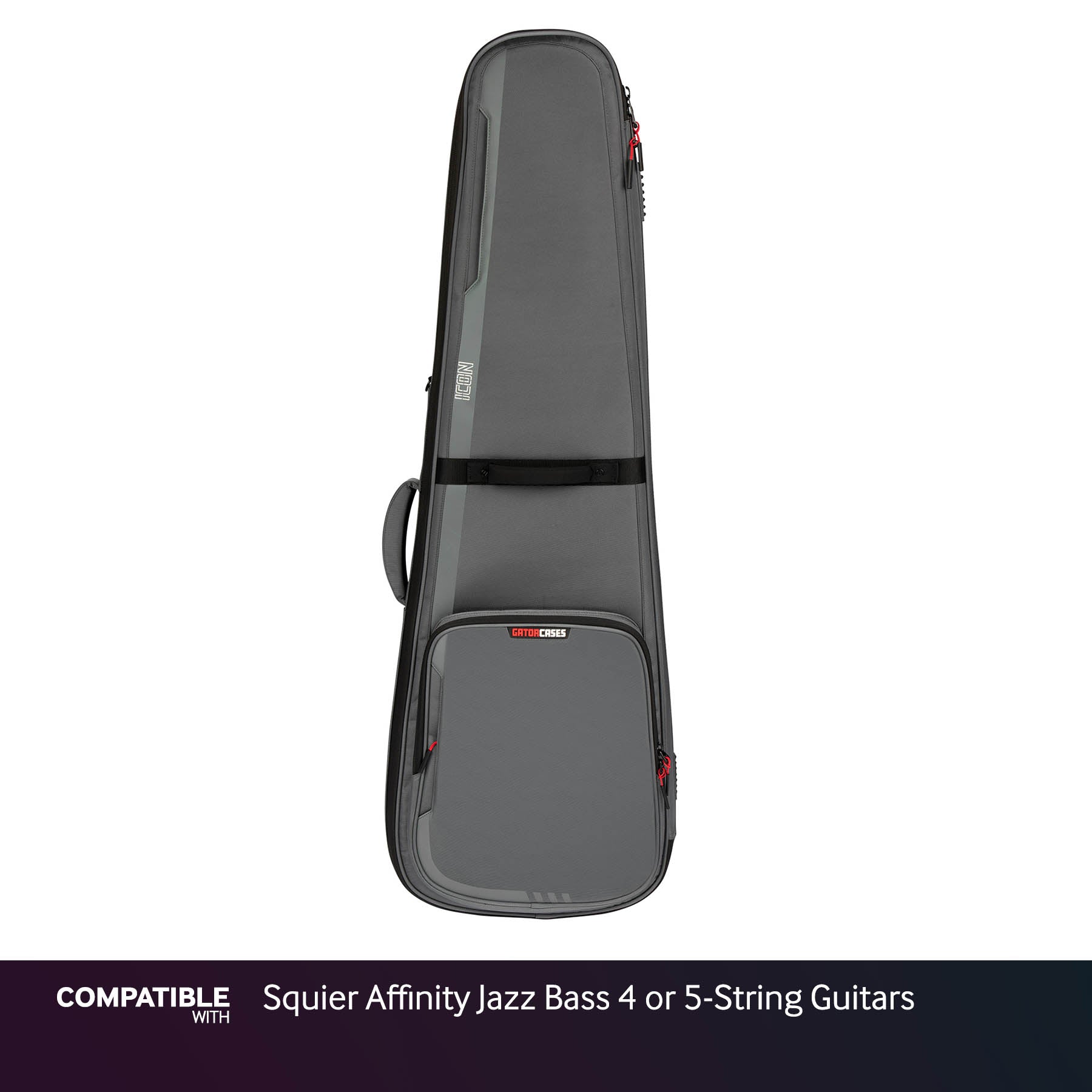 Gator Gray ICON Case for Squier Affinity Jazz Bass 4 or 5-String Guitars