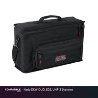 Gator Dual Wireless Case for Nady DKW-DUO, E03, UHF-3 Systems
