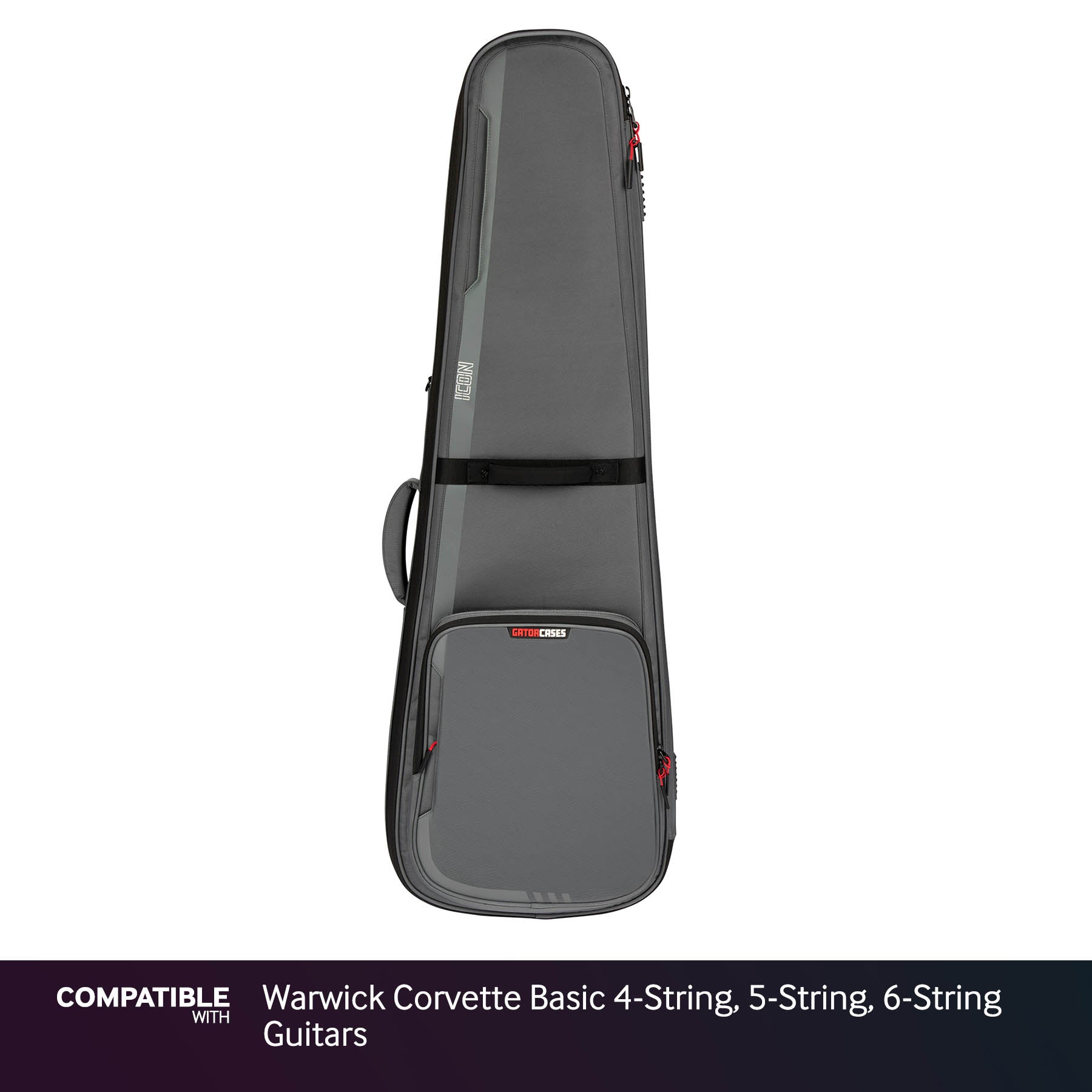 Gator Gray ICON Case for Warwick Corvette Basic 4-String, 5-String, 6-String Guitars