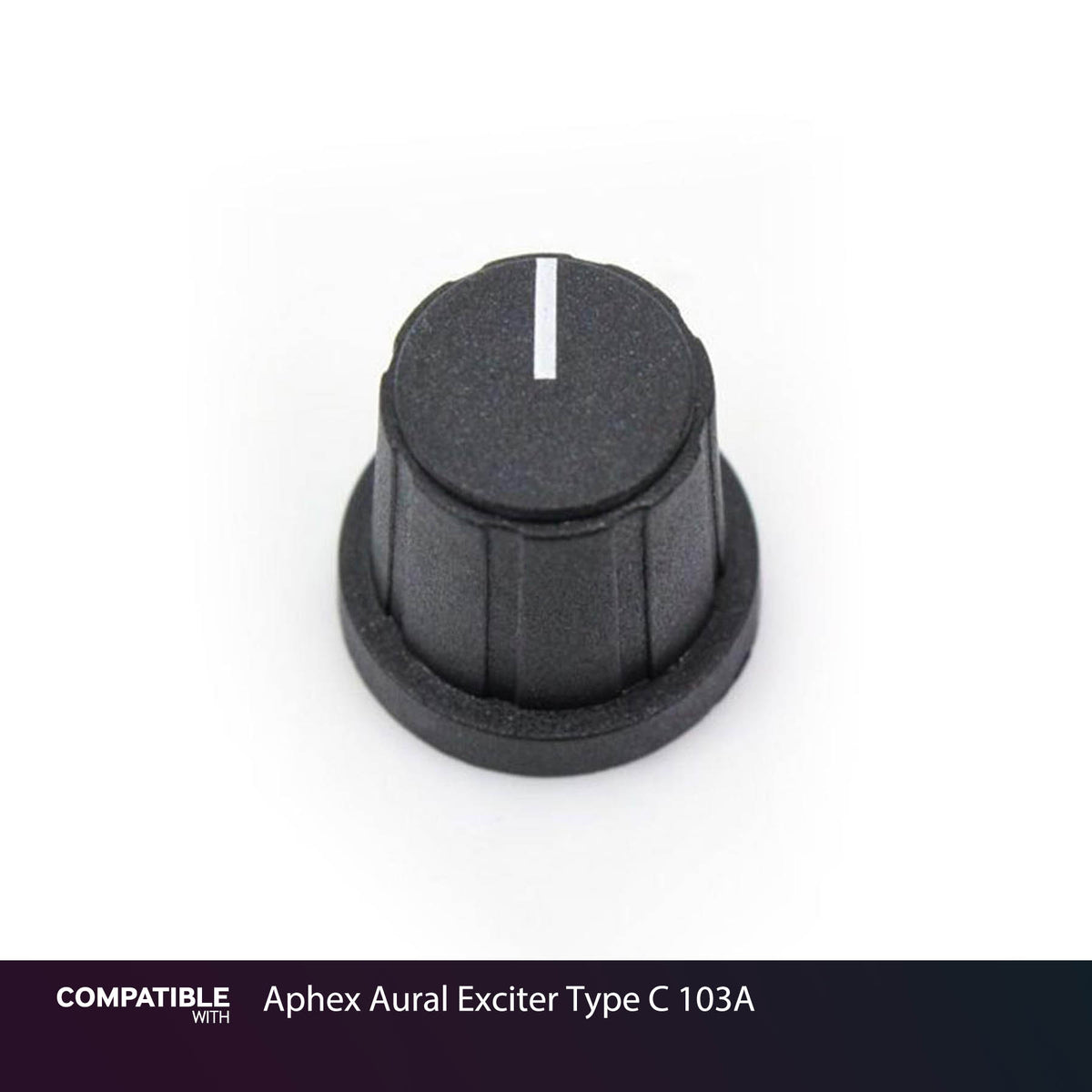 Black Knob with Cap (with Indicator Line) for Aphex Aural Exciter Type C 103A